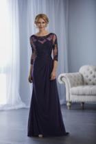 Christina Wu Elegance - 17854 Beaded Lace Illusion Bateau Jersey Gown