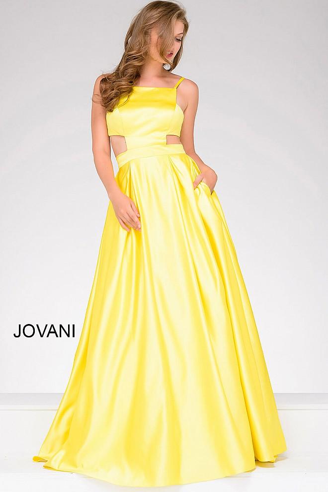 Jovani - Charming Sleeveless Straight-across Satin Ball Gown 49921
