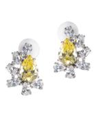 Cz By Kenneth Jay Lane - Canary Yellow Pear Clip Earring