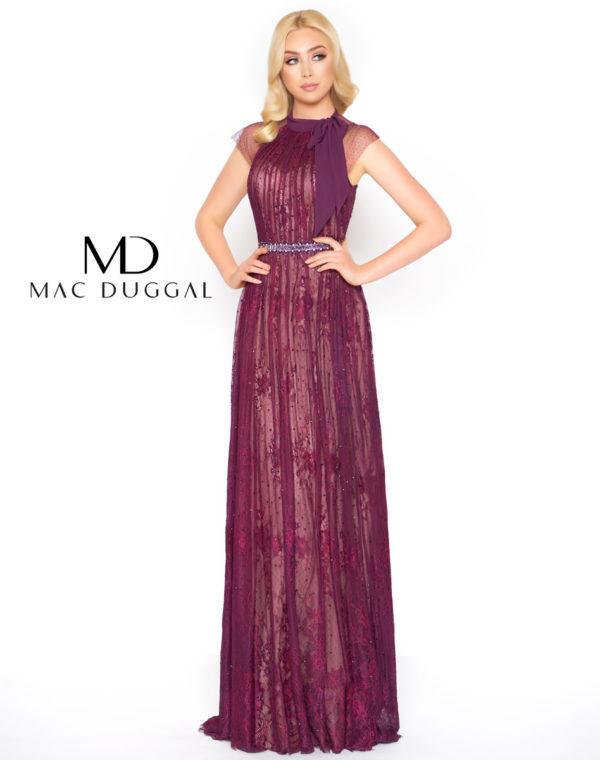 Mac Duggal - 50507d Embellished Sheer Jewel Sheath Gown