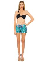 Caffe Swimwear - Silk Mini Shorts In Blue Print