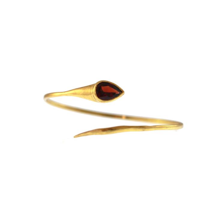Heather Hawkins - Serpent Cuff Bangle - Yellow Gold - Multiple Colors