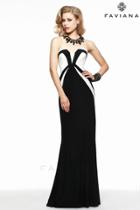 Faviana - Chic Block Colored Strapless Jersey Gown 7572