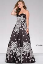 Jovani - Strapless Embroidered Prom Ballgown 45523