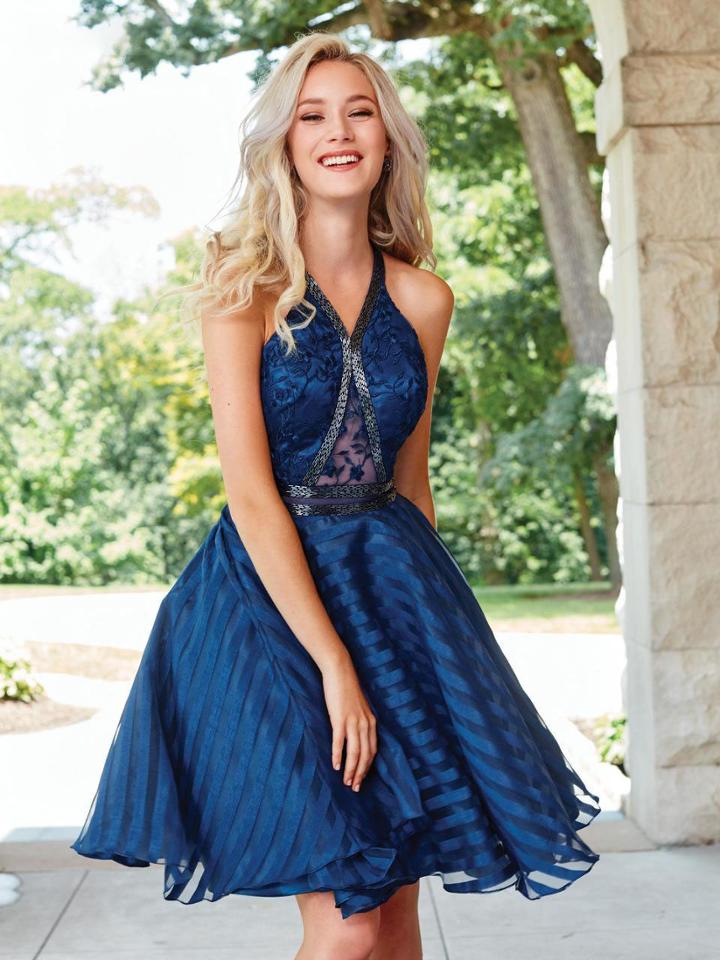 Clarisse - 3462 Beaded Floral Cocktail Dress