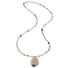 Heather Hawkins - Rockabye Drusy Necklace In Grey Agate