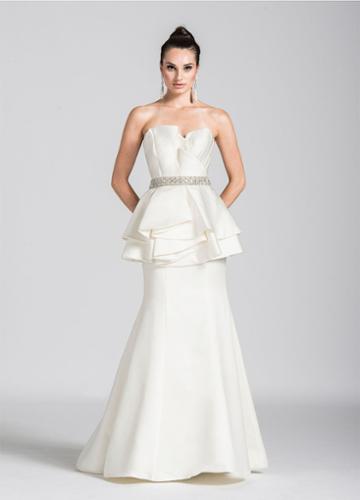 Ashley Lauren - 1092 Asymmetrical Peplum Evening Dress