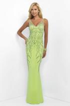 Blush - Embellished Illusion Jersey Sheath Gown 11023