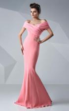 Mnm Couture - Ruched Off Shoulder Mermaid Gown G0633