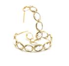 Tresor Collection - 18k Yellow Gold Medium Gemstone Hoop Earrings In Crystal Quartz