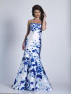 Dave & Johnny - A6042 Subtle Sweetheart Floral Mermaid Gown