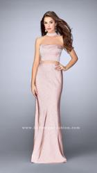 La Femme - Elegant Strapless Curved Neck Two-piece Dress 24594