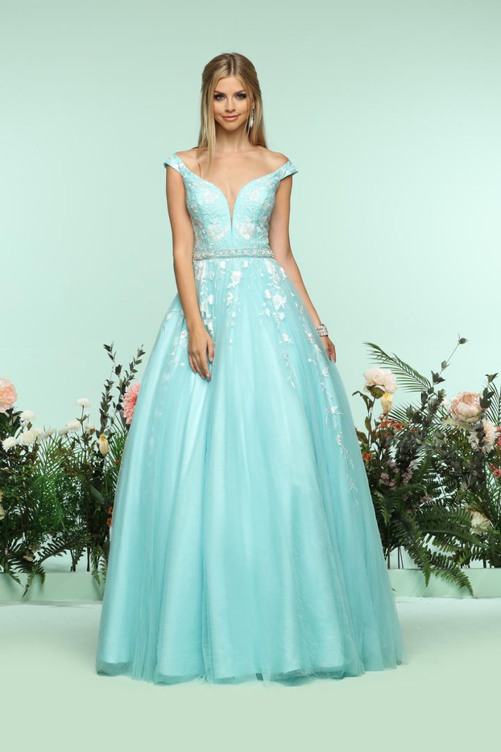 Zoey Grey - 31182 Lace Appliqued Off Shoulder Ballgown