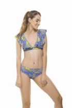 2018 Estivo Swimwear - Ruffle On Neckline & Shoulder Top With Removable Cups 2078/til/04
