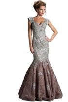 Janique - Scalloped Sweetheart Neckline Mermaid Dress Jq3313