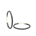 Nina Nguyen Jewelry - Medium 30mm Gold & Oxidized Hoops