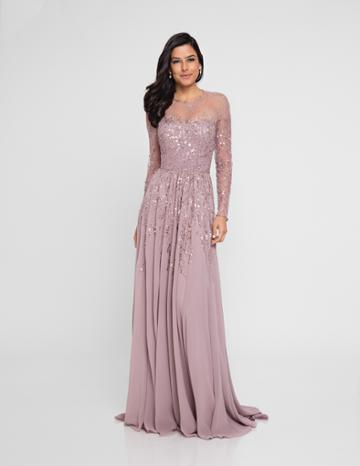 Terani Couture - 1811m6551 Illusion Jewel A-line Dress