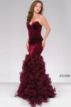 Jovani - Velvet Mermaid Prom Dress 46609