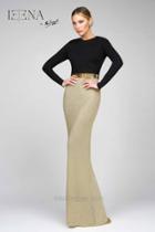 Ieena For Mac Duggal - 25242 Full Sleeve Gown In Black Gold