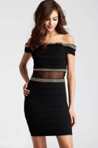 Jovani - Jvn55237 Off-shoulder Fitted Short Dress