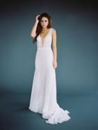 Wilderly Bride By Allure Bridals - F117 Lace Deep V-neck Wedding Dress