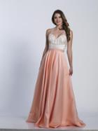 Dave & Johnny - A6171 Sleeveless Beaded V-neck A-line Gown
