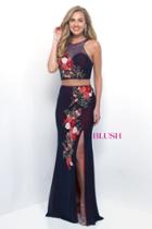 Blush - Two-piece Floral Embroidered Gown 11235