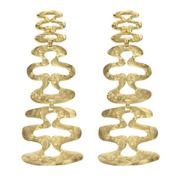 Ben-amun - Helen Of Troy Gold Wave Chandelier Clip Earrings