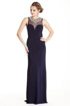 Aspeed - L1760 Embellished Illusion Jewel Sheath Prom Dress