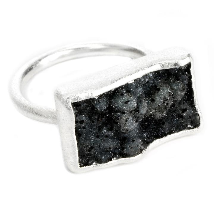 Nina Nguyen Jewelry - Nirvana Black Druzy Silver Ring