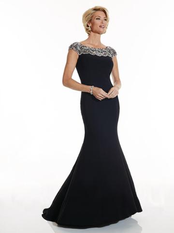 Christina Wu Elegance - 20173 Bejeweled Bateau Jersey Trumpet Dress