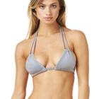 Montce Swim - Grey Faux Suede Euro Bikini Top
