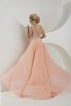 Tiffany Homecoming - Sleeveless Lace Embroidered Top Long Chiffon Gown 16153