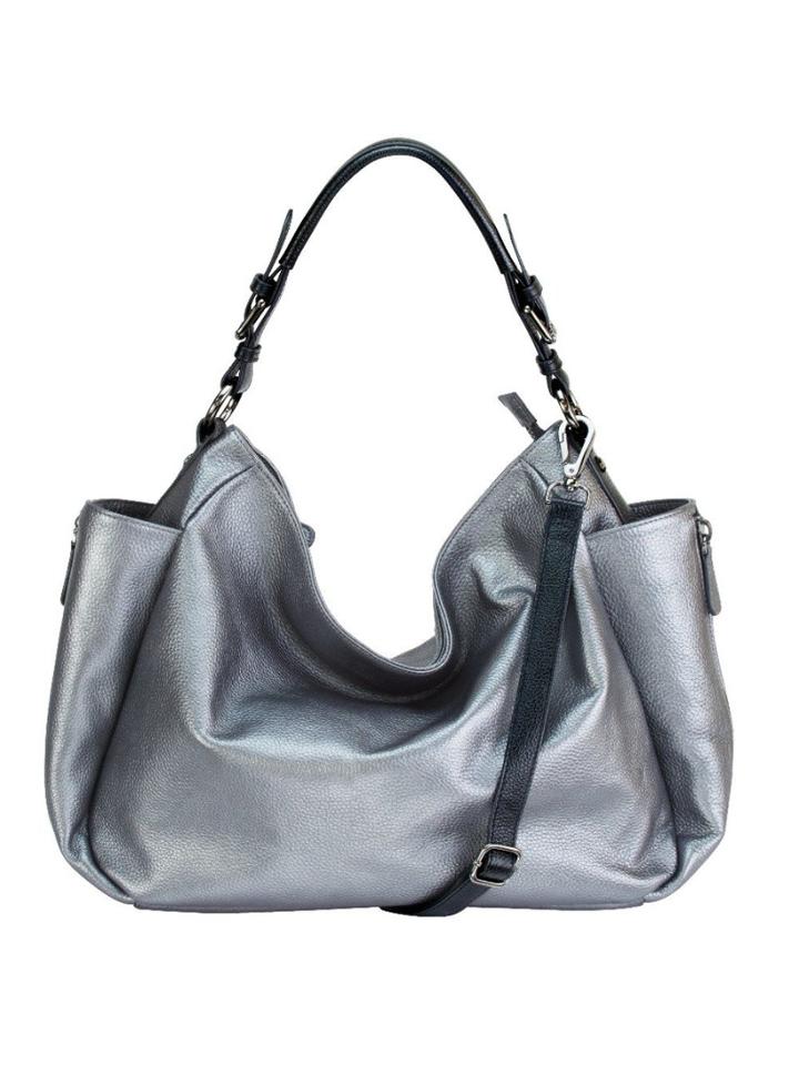 Mofe Handbags - Rhapsodic Slouchy Hobo Bag Pewter/black