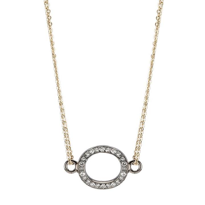 Ashley Schenkein Jewelry - Brooklyn Diamond Open Oval Necklace