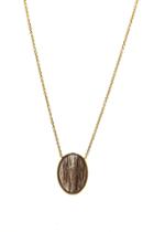 Tresor Collection - Copper Rutile Oval Necklace In 18k Yellow Gold