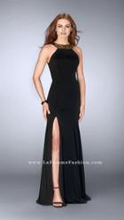 La Femme - Exquisite Gilt Embellished Long Evening Gown 23737