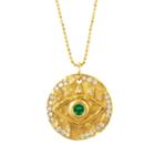 Logan Hollowell - New! 18k Emerald Eye Of Protection Coin Pendant