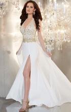 Panoply - 44241 Embellished Halter Chiffon Dress