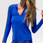 Luli Fama - Gorgeus Chaos Fitted Long Sleeve Trimmed Top In Multi-color (f509g03)