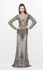 Primavera Couture - Imperial Long Sleeved Full Beaded Long Sheath Dress 1720