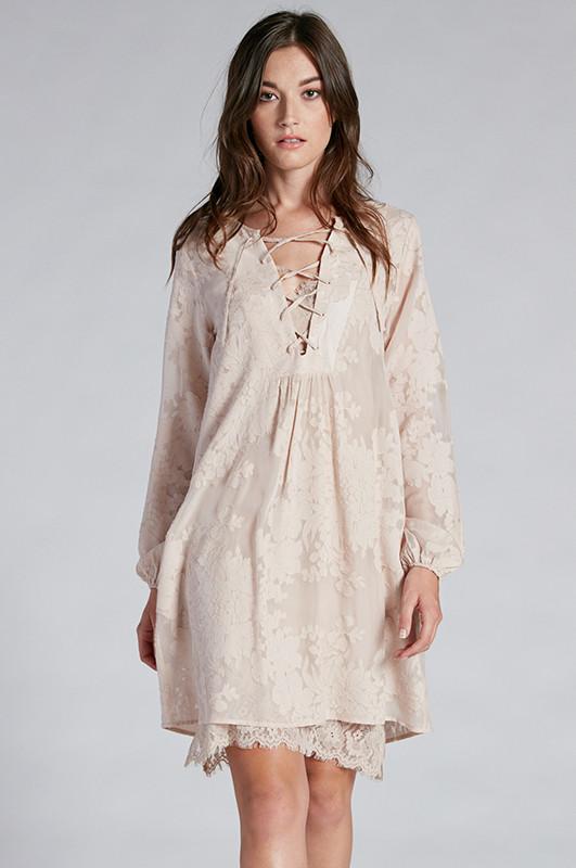 Gold Hawk - Burnout Floral Dress