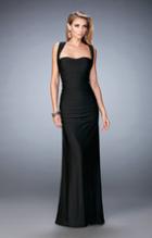 La Femme - 21730 Straight Across Jersey Sheath Dress