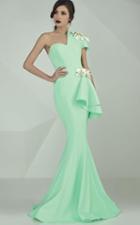 Mnm Couture - Asymmetric Neck Mermaid Dress G0667