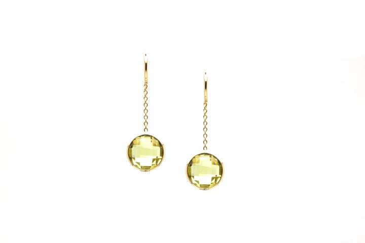 Tresor Collection - 18k Yellow Gold Earring With Lemon Quartz