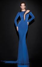 Tarik Ediz - Embellished Cutouts Evening Gown 92464