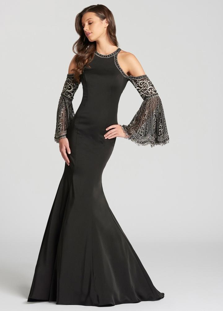 Ellie Wilde - Ew118099 Long Belle Sleeve Fitted Mermaid Gown