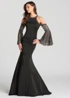 Ellie Wilde - Ew118099 Long Belle Sleeve Fitted Mermaid Gown