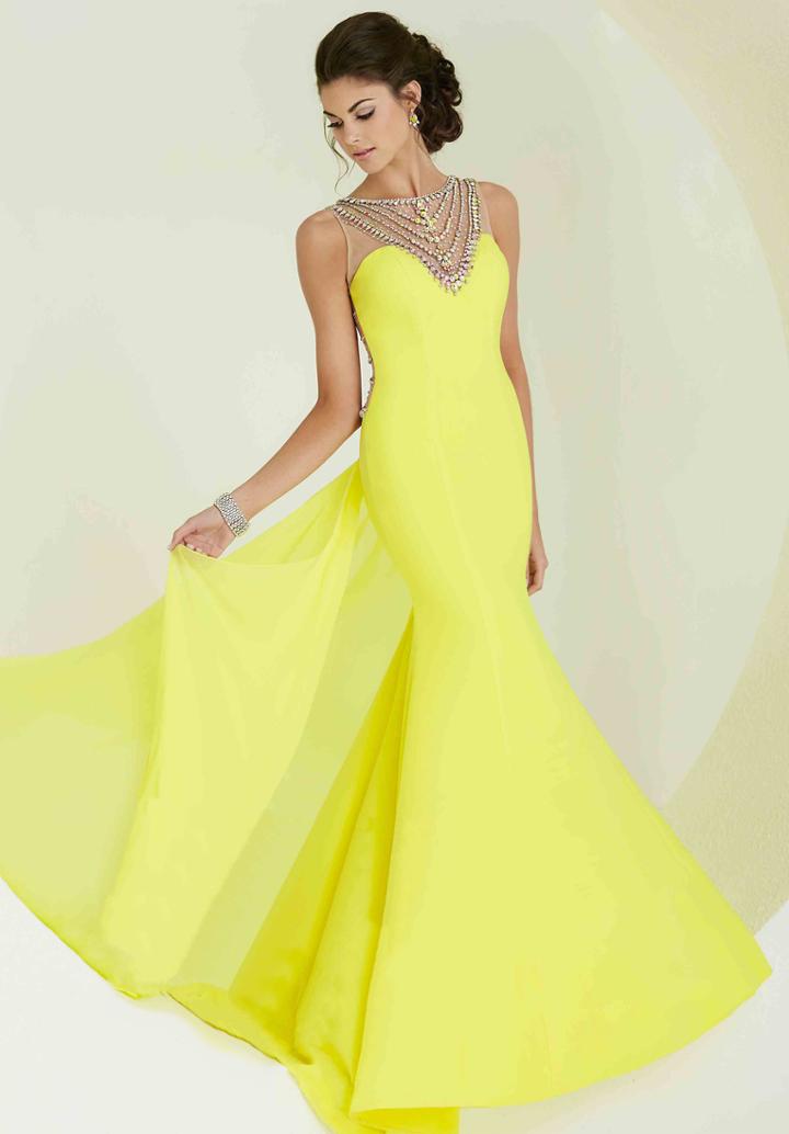 Tiffany Homecoming - Fit And Flare Dress With Bead Accented Collar 16154