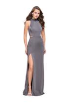 La Femme - 25641 Strappy High Neck Fitted Dress